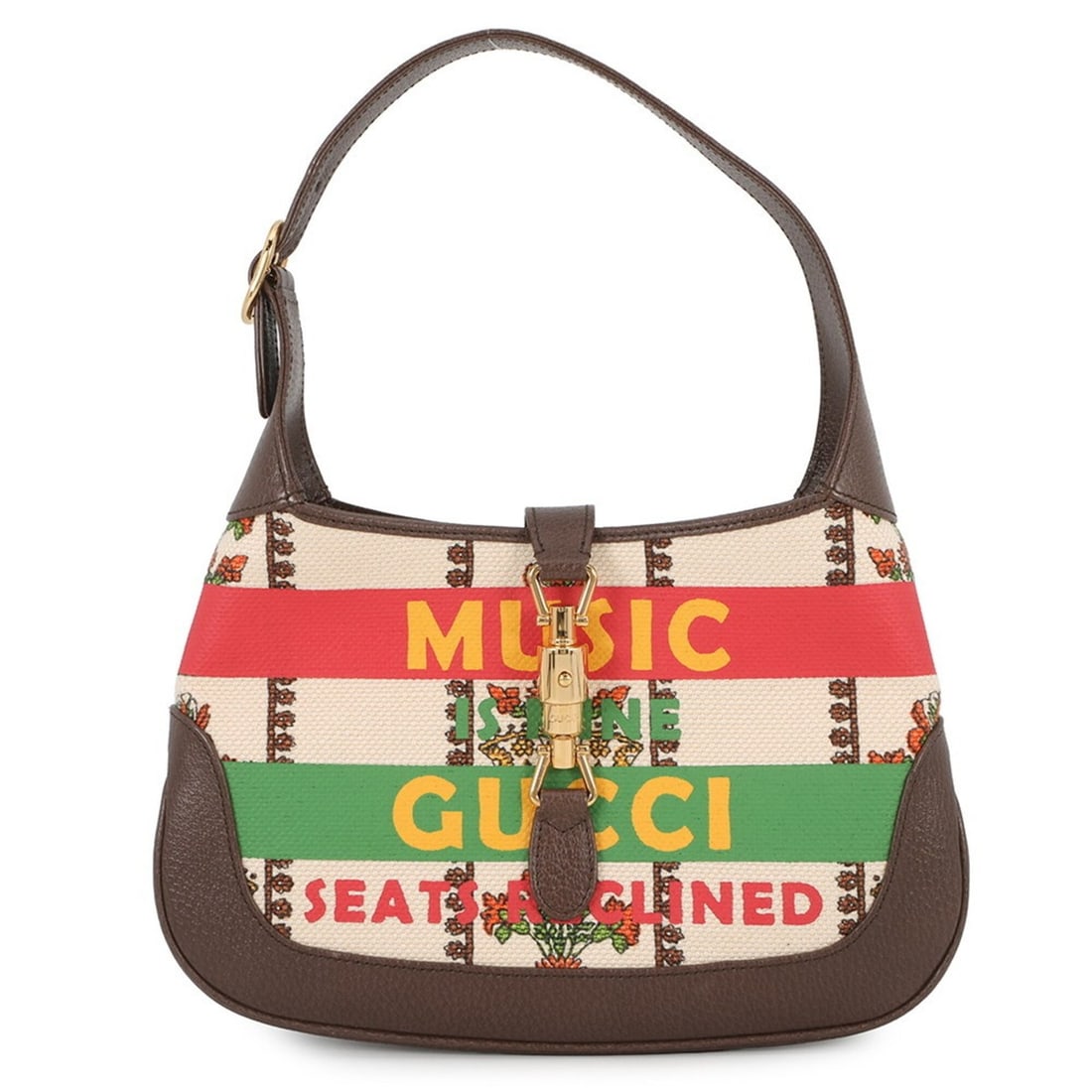 Gucci Jackie 1961 Small Shoulder Bag, Music Is Mine, Canvas and Leather, 636706, Handbag, Women's,: --- Catalog ---Category: SizeSize (HxWxD): 18cm x 28cm x 4cm / 7.08'' x 11.02'' x 1.57''Category: DesignType: Handbag, Shoulder bagColor: Brown, Multi-colorGender: WomenMaterial: Canvas , Leather Cate
