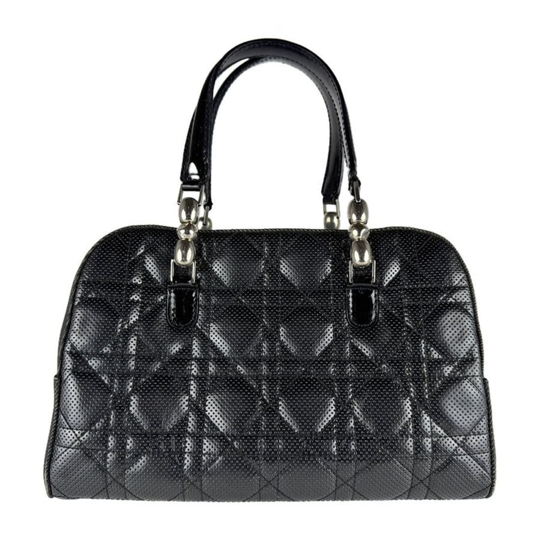 Christian Dior Maris Pearl Leather Denim Handbag, Black, Women's, z9572: --- Catalog ---Category: SizeSize (HxWxD): 16cm x 25cm x 12cm / 6.29'' x 9.84'' x 4.72''Category: DesignType: HandbagColor: BlackGender: WomenMaterial: Leather , Denim Category: GeneralBrand: Christia