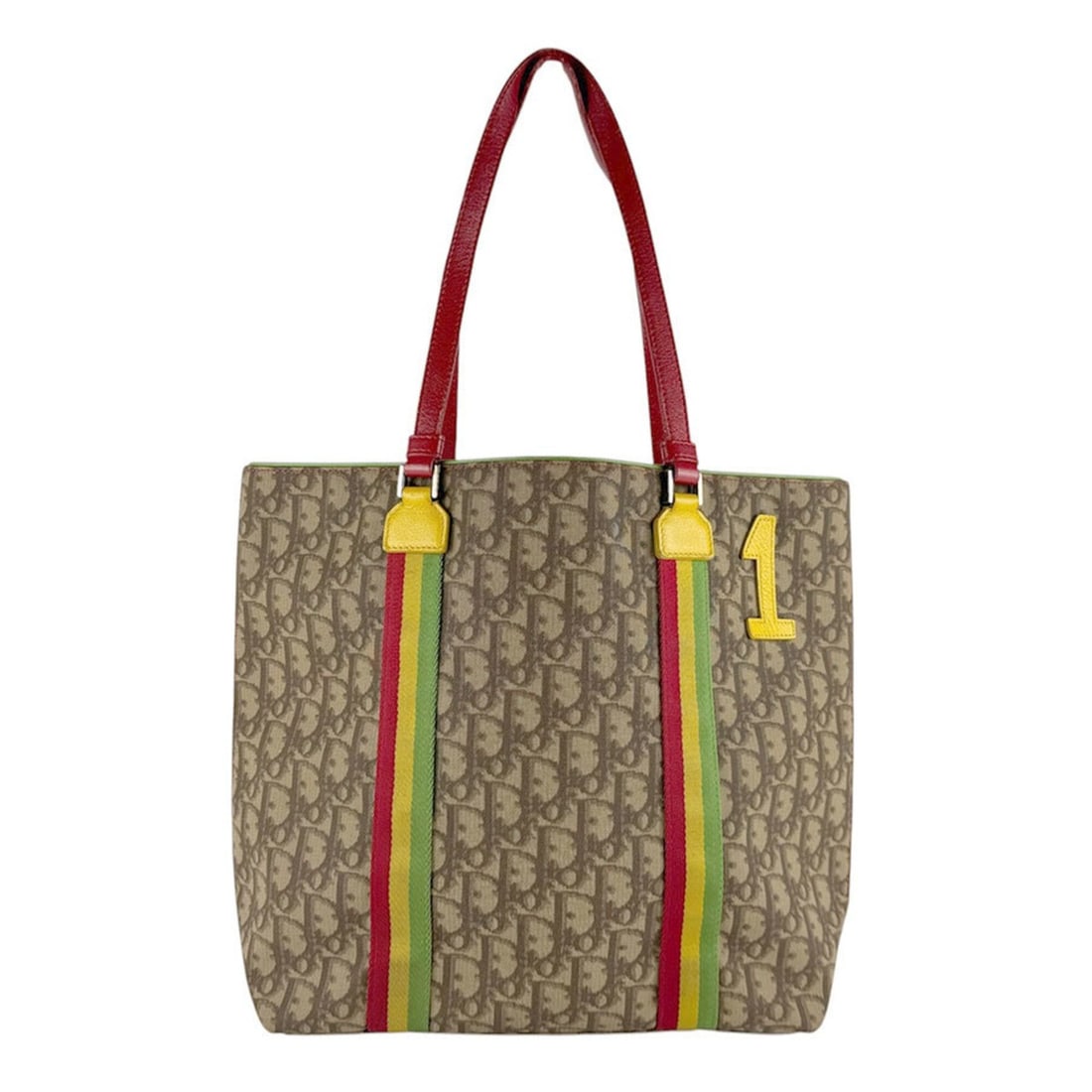 Christian Dior shoulder bag/tote bag, Trotter pattern, brown and silver, women's, z9565: --- Catalog ---Category: SizeSize (HxWxD): 30cm x 27cm x 10cm / 11.81'' x 10.62'' x 3.93''Category: DesignType: Shoulder bag, Tote bagColor: BrownGender: WomenMaterial: PVC Category: GeneralBrand: Chr
