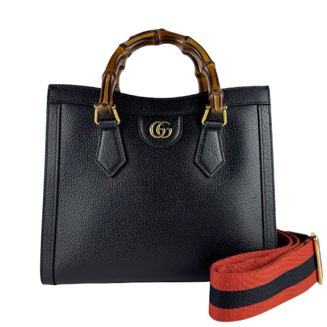 Gucci GUCCI Handbag Shoulder Bag 3-Way Bamboo Leather Black Gold Women's 702721 z9556: --- Catalog ---Category: SizeSize (HxWxD): 23cm x 27cm x 10cm / 9.05'' x 10.62'' x 3.93''Category: DesignType: Handbag, Shoulder bagColor: BlackGender: WomenMaterial: Leather Category: GeneralMPN: 702