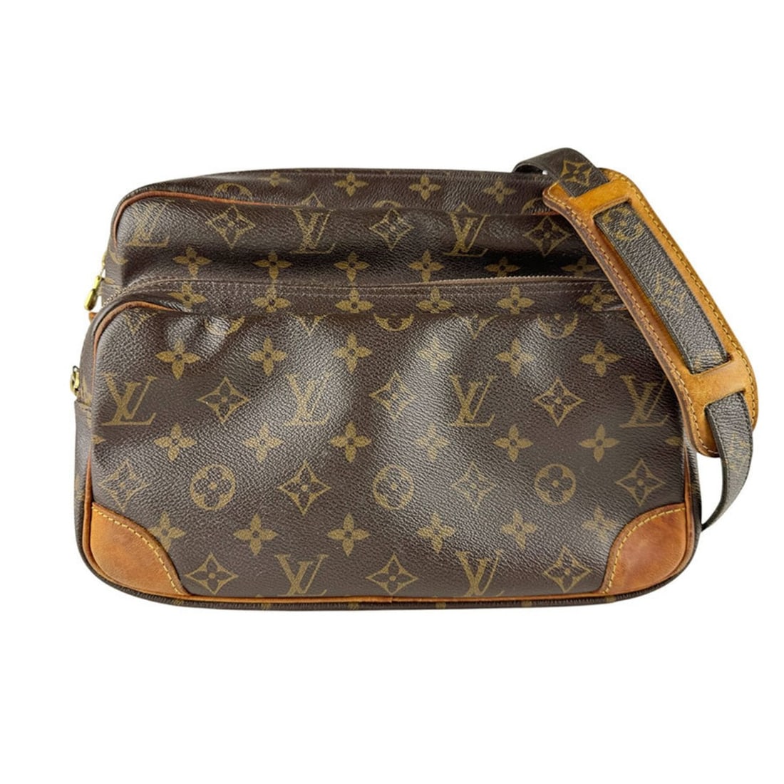 Louis Vuitton LOUIS VUITTON Shoulder Bag Monogram Nile Canvas Brown Gold Men's Women's M45244 z9553: --- Catalog ---Category: SizeSize (HxWxD): 19cm x 27cm x 12cm / 7.48'' x 10.62'' x 4.72''Category: DesignType: Shoulder bagColor: BrownGender: Men,WomenMaterial: Monogram Category: GeneralMPN: M45244B