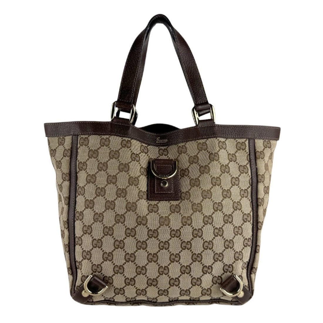 Gucci GUCCI Handbag GG Canvas Leather Brown Men's Women's 130739 z9536: --- Catalog ---Category: SizeSize (HxWxD): 26cm x 24cm x 9cm / 10.23'' x 9.44'' x 3.54''Category: DesignType: HandbagColor: Brown, Brown GGGender: Men,WomenMaterial: GG canvas , Leather Category: Gene