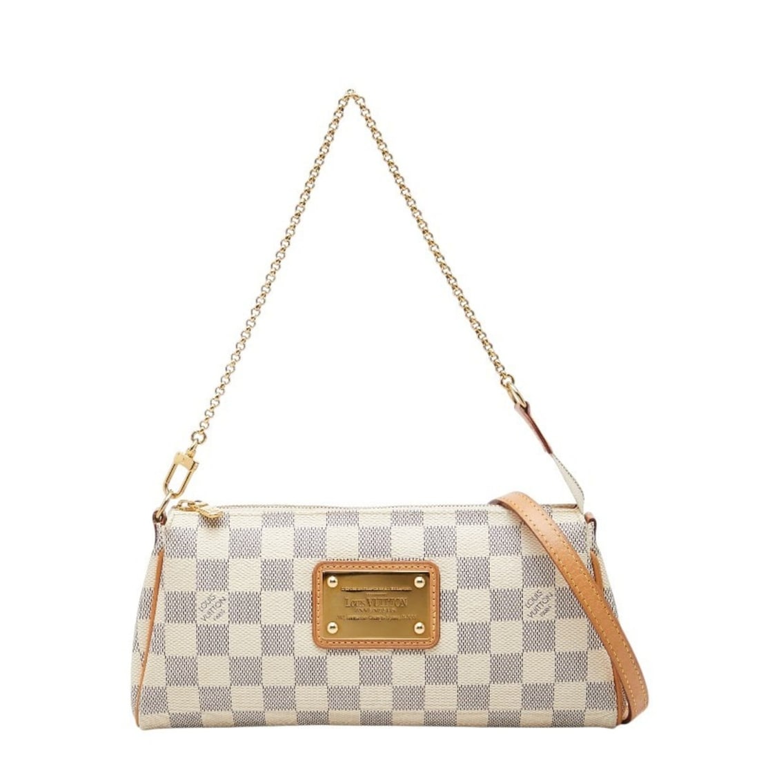 Louis Vuitton Damier Azur Eva Chain Shoulder Bag Handbag N55214 White Leather Women's LOUIS VUITTON: --- Catalog ---Category: SizeSize (HxWxD): 13cm x 24.5cm x 3.5cm / 5.11'' x 9.64'' x 1.37''Category: DesignType: Handbag, Shoulder bagColor: Damier Azur, WhiteGender: WomenMaterial: PVC , Leather Cate