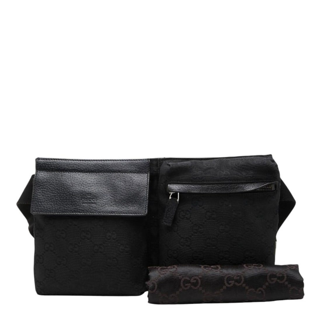 Gucci GG Canvas Waist Bag 28566 Black Leather Women's GUCCI: --- Catalog ---Category: SizeSize (HxWxD): 16cm x 30cm x 2cm / 6.29'' x 11.81'' x 0.78''Category: DesignType: Fanny packColor: BlackGender: WomenMaterial: Canvas , Leather Category: GeneralMPN: 28566B