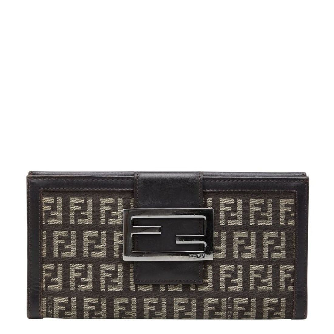 Fendi Zucchino Long Wallet, Brown Canvas Leather, Women's FENDI: --- Catalog ---Category: SizeSize (HxWxD): 10cm x 18.5cm x 1.5cm / 3.93'' x 7.28'' x 0.59''Category: DesignType: Long wallet (bi-fold)Color: BrownGender: WomenMaterial: Canvas , Leather Category: Gene