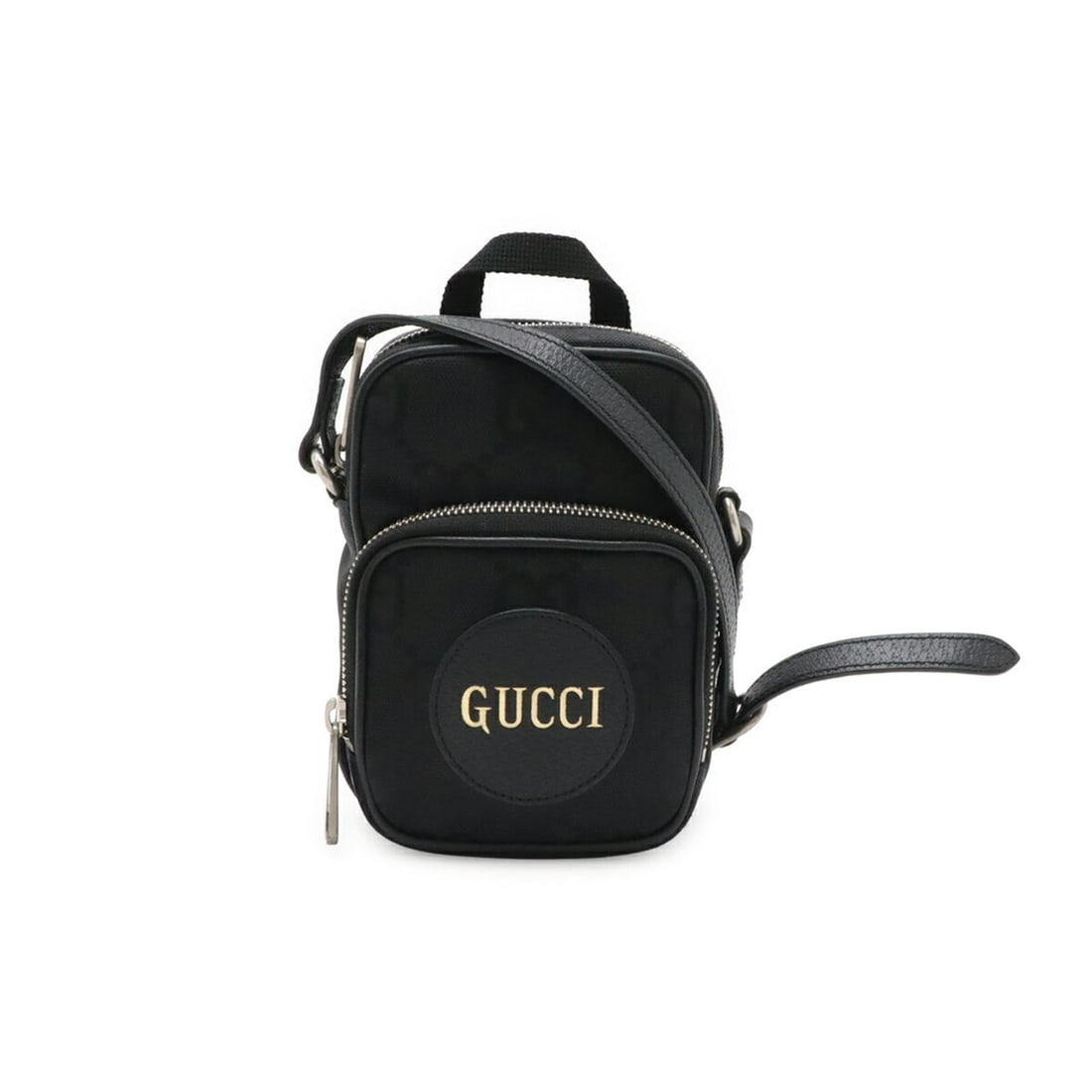 GUCCI Off The Grid Shoulder Bag/Pouch, Nylon Canvas and Leather, Black, 643882: --- Catalog ---Category: SizeSize (HxWxD): 16.5cm x 11.5cm x 6cm / 6.49'' x 4.52'' x 2.36''Category: DesignType: Pochette, Shoulder bagColor: BlackGender: WomenMaterial: Nylon canvas , Leather Categor