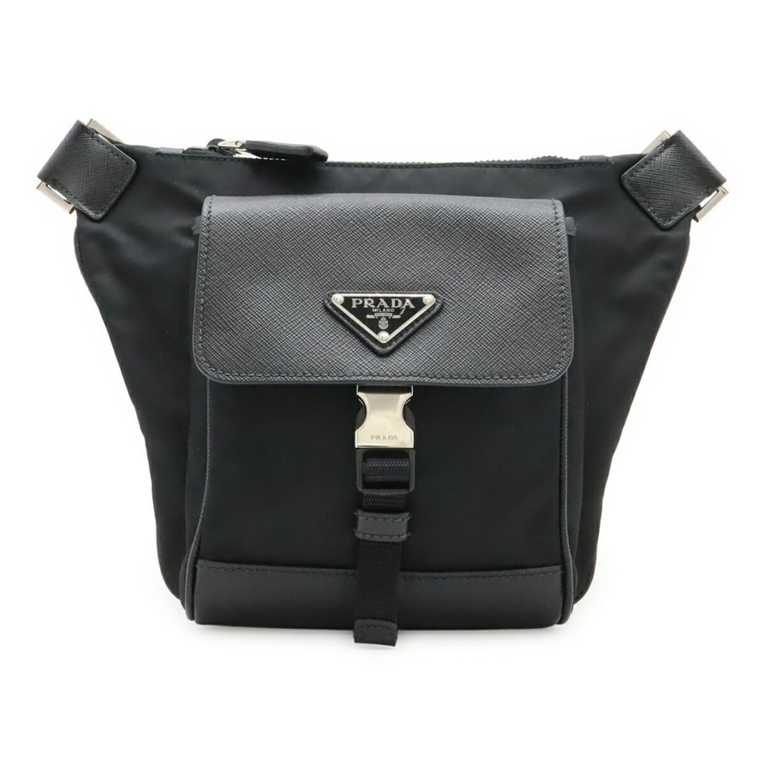 PRADA Triangle Bag, Body Waist Pouch, Hip Nylon Leather, NERO Black, 2VH160 (1 of 15)