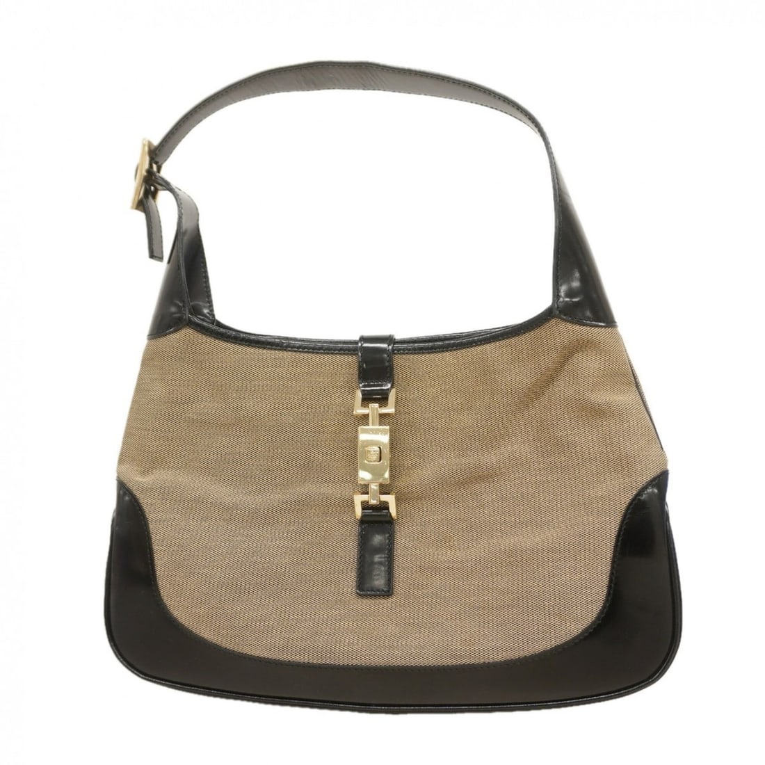 Gucci Jackie Shoulder Bag 001 3306 Canvas Beige Black Champagne Women's: --- Catalog ---Category: SizeSize (HxWxD): 21cm x 32.5cm x 3.5cm / 8.26'' x 12.79'' x 1.37''Category: DesignType: Shoulder bagColor: Beige, BlackGender: WomenMaterial: Canvas Category: GeneralMPN: 001