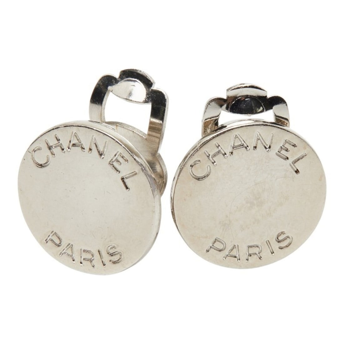 Chanel Logo Earrings, Silver Metal, Women's CHANEL (1 of 16)