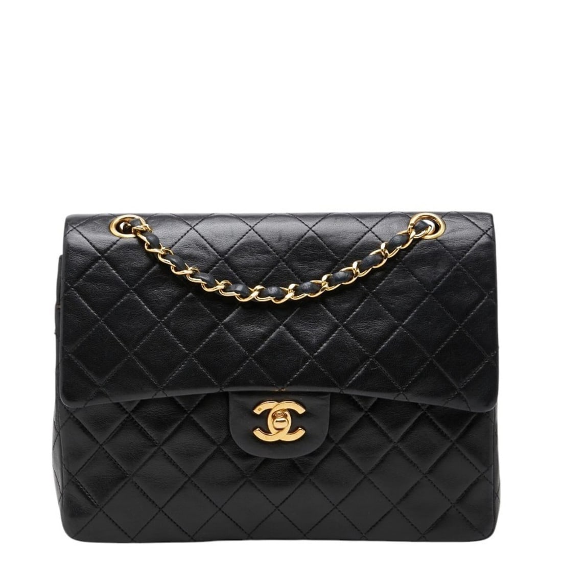 Chanel Matelassé 25 Double Flap Vertical Chain Shoulder Bag, Black with Gold Hardware, Lambskin,: --- Catalog ---Category: SizeSize (HxWxD): 19cm x 25cm x 7.5cm / 7.48'' x 9.84'' x 2.95''Category: DesignType: Shoulder bagColor: BlackGender: WomenMaterial: Leather Category: GeneralBrand: Chanel--- 