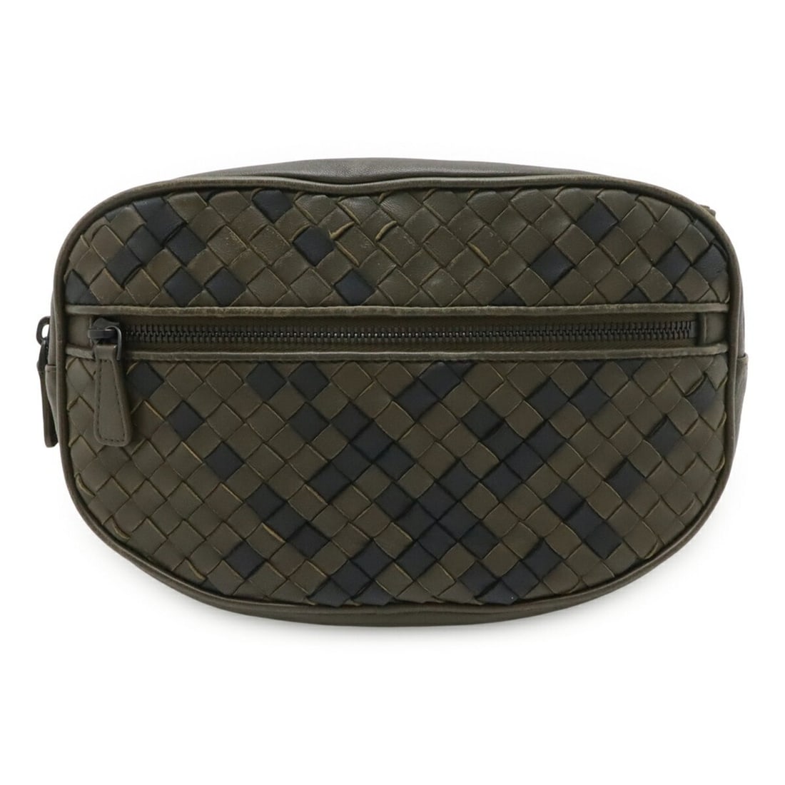 BOTTEGA VENETA Bottega Veneta Intrecciato Bag Body Waist Pouch Hip Leather Khaki (1 of 11)