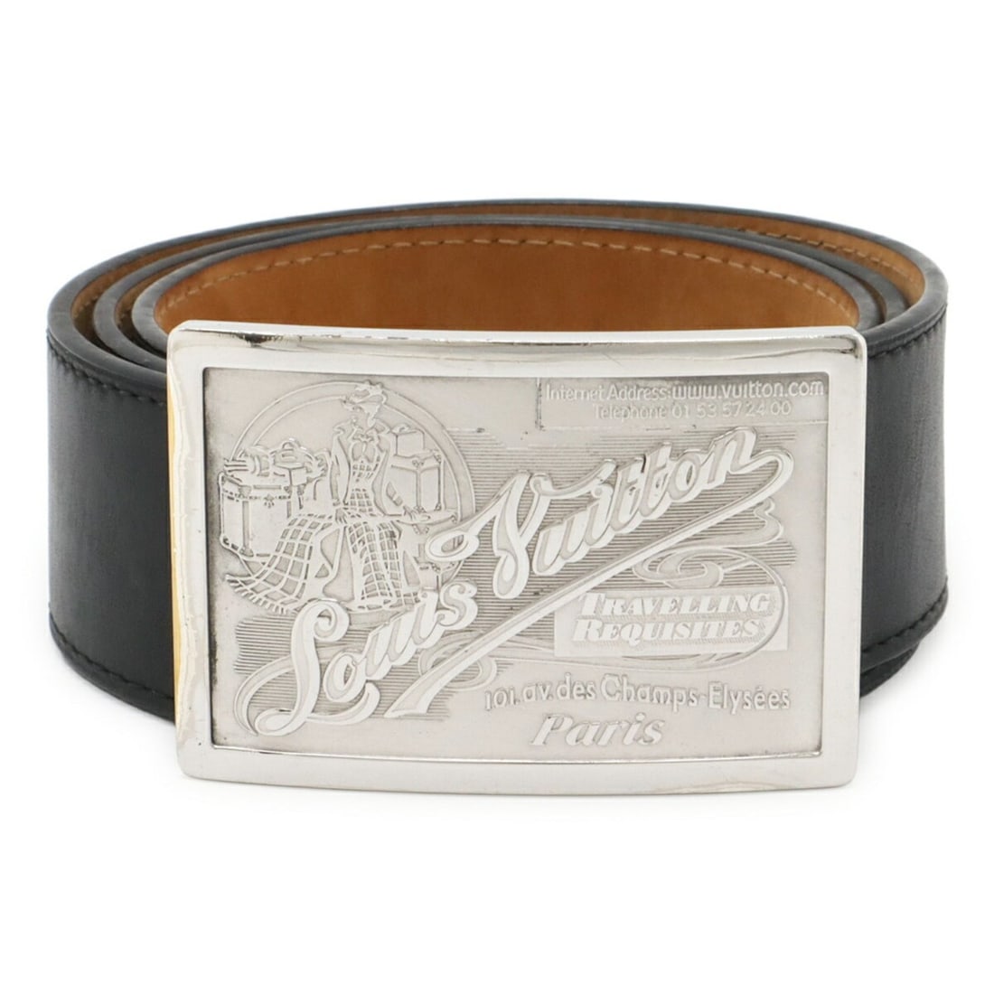 LOUIS VUITTON Louis Vuitton Ceinture Jeans Belt Leather Noir Black Men's #90 M6812U: --- Catalog ---Category: SizeWidth: 4cm / 1.57''Length: 83.5cm - 90cm / 32.87'' - 35.43''Category: DesignType: Standard beltColor: Black, NoirGender: MenMaterial (Strap): Leather Category: GeneralMPN: