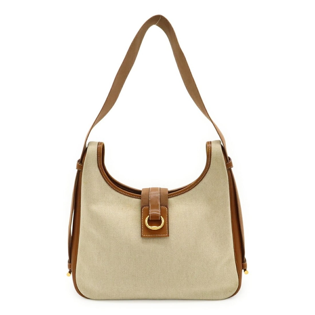 HERMES Saco Shoulder Bag, Toile H Leather, Natural Brown, B Stamp: --- Catalog ---Category: SizeSize (HxWxD): 21cm x 31cm x 9cm / 8.26'' x 12.2'' x 3.54''Category: DesignType: Shoulder bagColor: Brown, NaturalGender: WomenMaterial: Toile H , Leather Category: General