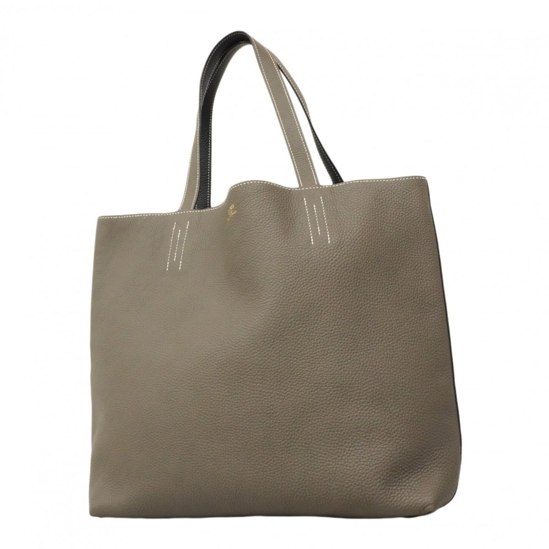 Hermes Double Sens 36 Tote Bag, Taurillon Clemence Leather, Etoupe/Blue Indigo, Z Stamp, Women's.: --- Catalog ---Category: SizeSize (HxWxD): 34cm x 35cm x 13cm / 13.38'' x 13.77'' x 5.11''Category: DesignType: Tote bagColor: Blue indigo, EtainGender: WomenMaterial: Taurillon clemence leather Categ