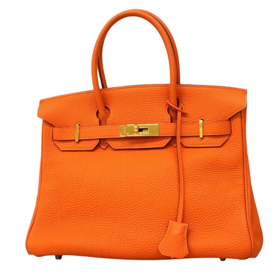 Hermes Birkin 30 handbag, Togo leather, orange, ?H stamp, women's.: --- Catalog ---Category: SizeSize (HxWxD): 24.5cm x 30cm x 15cm / 9.64'' x 11.81'' x 5.9''Category: DesignType: HandbagColor: OrangeGender: WomenMaterial: Togo leather Hardware Color: GoldCategory: Ge