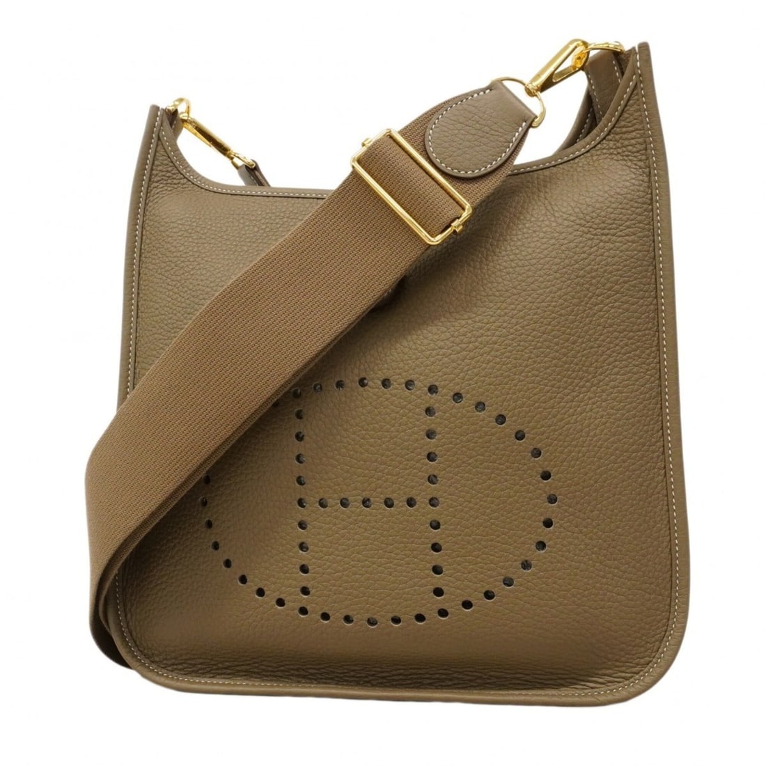 Hermes Evelyne 3PM Shoulder Bag, Taurillon Clemence Leather, Etoupe, K Stamp, Ladies' (1 of 13)