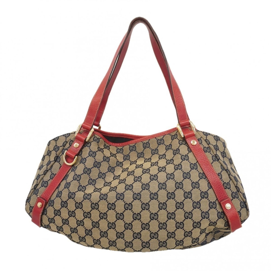 Gucci GG Canvas Abby Tote Bag 130736 Beige Navy Red Champagne Women's: --- Catalog ---Category: SizeSize (HxWxD): 25cm x 42cm x 10cm / 9.84'' x 16.53'' x 3.93''Category: DesignType: Tote bagColor: Beige, Navy, Red colorGender: WomenMaterial: Canvas Category: GeneralMPN: 