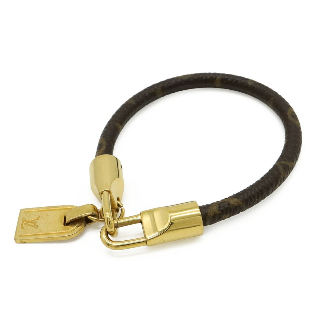 LOUIS VUITTON Louis Vuitton Monogram Bracelet Lock It Charm M6605F: --- Catalog ---Category: SizeTotal Length: 18cm / 7.08''Category: DesignType: Charm braceletColor: BrownGender: WomenMaterial: Canvas, Gold plating, MonogramCategory: GeneralLine: MonogramBrand: Louis