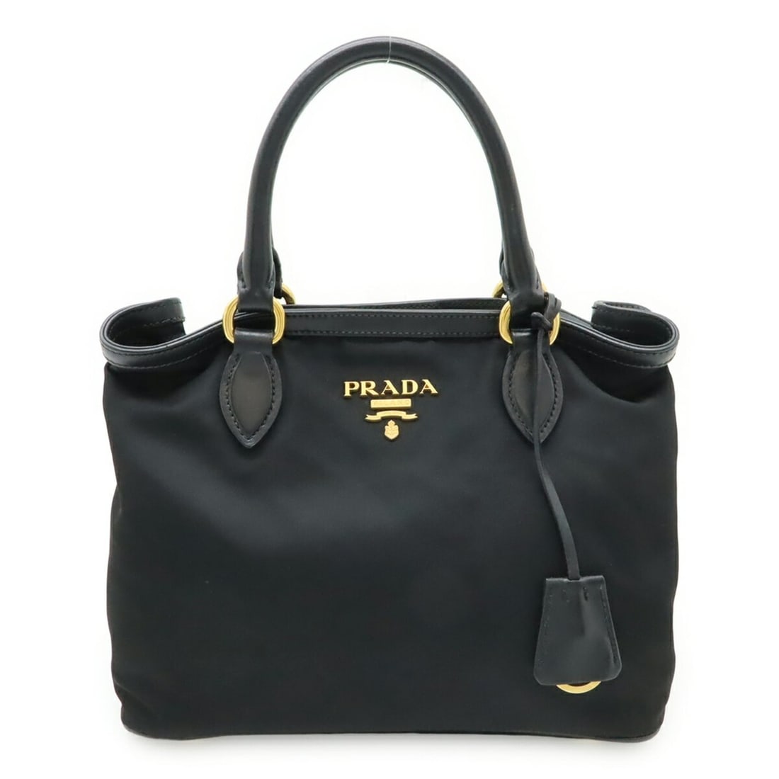 PRADA Prada handbag tote bag nylon leather NERO black shoulder 1BA172: --- Catalog ---Category: SizeSize (HxWxD): 19.5cm x 25cm x 15cm / 7.67'' x 9.84'' x 5.9''Category: DesignType: Handbag, Tote bagColor: Black, NeroGender: WomenMaterial: Nylon , Leather Category: Gener