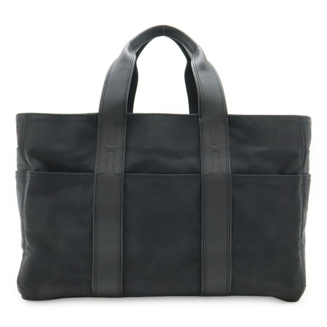 HERMES Acapulco MM Tote Bag, Handbag, Nylon Leather, Black: --- Catalog ---Category: SizeSize (HxWxD): 25cm x 38cm x 17cm / 9.84'' x 14.96'' x 6.69''Category: DesignType: Handbag, Tote bagColor: BlackGender: Women,MenMaterial: Nylon , Leather Category: General