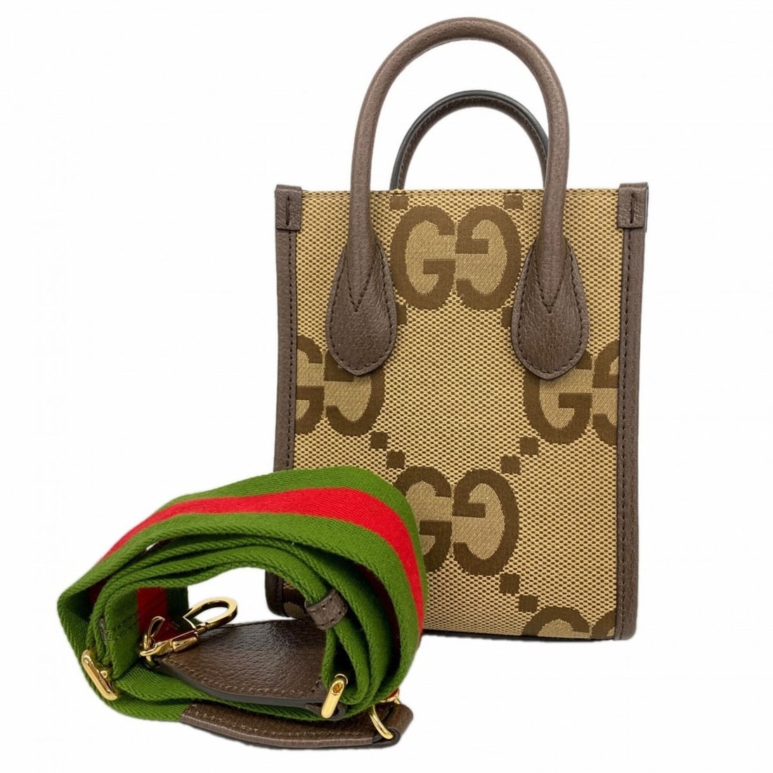 Gucci Jumbo GG handbag, 699406, canvas, brown, 2-way bag for women.: --- Catalog ---Category: SizeSize (HxWxD): 19cm x 16.5cm x 6cm / 7.48'' x 6.49'' x 2.36''Category: DesignType: HandbagColor: BrownGender: WomenMaterial: Canvas Hardware Color: GoldCategory: GeneralMPN