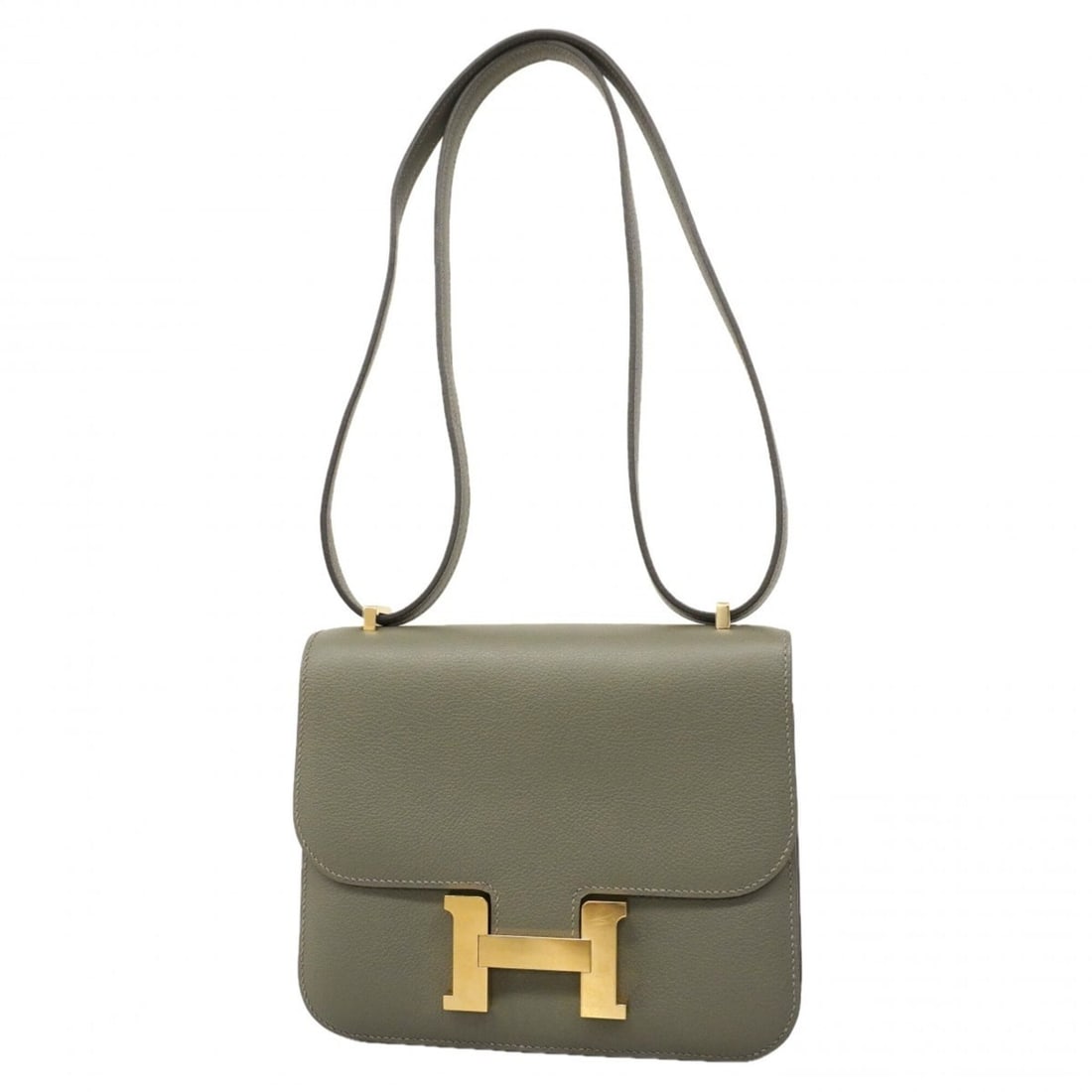 Hermes Constance Mini Verso Evercolor Shoulder Bag, Vert Amande Gris Perle, B stamp, Women's.: --- Catalog ---Category: SizeSize (HxWxD): 15cm x 18cm x 4cm / 5.9'' x 7.08'' x 1.57''Category: DesignType: Shoulder bagColor: GrayGender: WomenHardware Color: GoldCategory: GeneralBrand: Hermes--- It