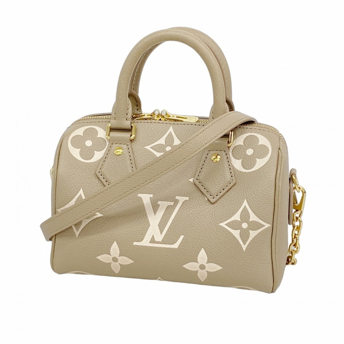 Louis Vuitton Monogram Empreinte Bicolor Speedy Bandoulière 20 Handbag M46575 Tourterelle Grey: --- Catalog ---Category: SizeSize (HxWxD): 14cm x 21cm x 11.5cm / 5.51'' x 8.26'' x 4.52''Category: DesignType: HandbagColor: CreamGender: WomenCategory: GeneralMPN: M46575Brand: Louis Vuitton--- Item