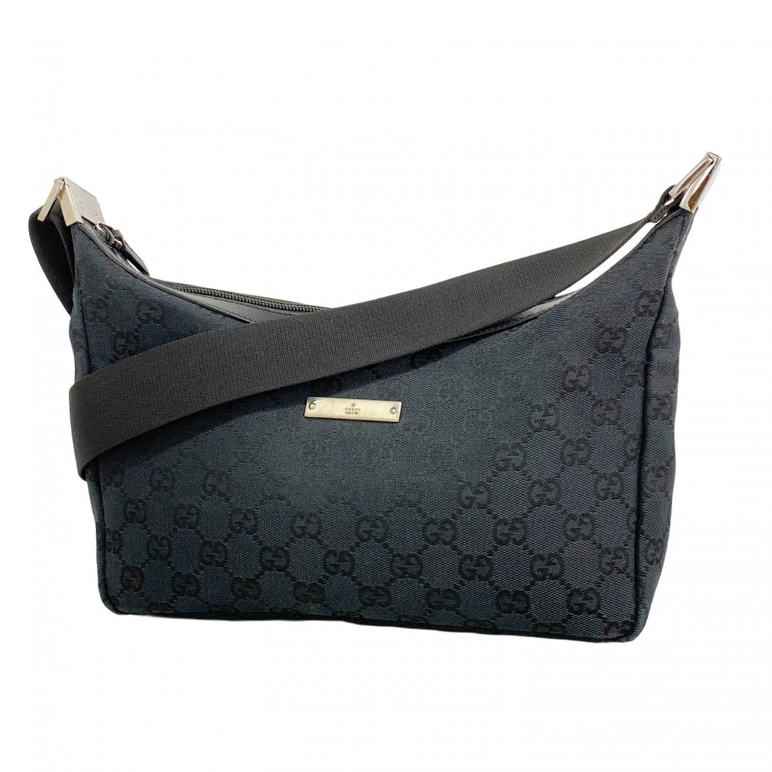 Gucci GG Canvas Shoulder Bag 35098, Black, Women's: --- Catalog ---Category: SizeSize (HxWxD): 15cm x 26cm x 5.5cm / 5.9'' x 10.23'' x 2.16''Category: DesignType: Shoulder bagColor: BlackGender: WomenMaterial: Canvas Hardware Color: SilverCategory: Gen