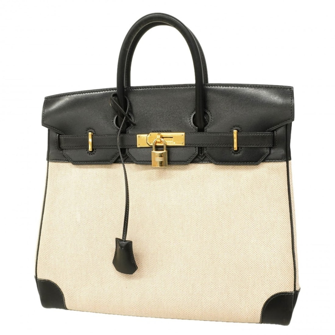 Hermes Haut à Courroies 32 Handbag, Toile H Box Calf Leather, Black, ?Z Stamp, Ladies': --- Catalog ---Category: SizeSize (HxWxD): 28cm x 32cm x 16cm / 11.02'' x 12.59'' x 6.29''Category: DesignType: HandbagColor: BlackGender: WomenMaterial: Toile H , Box calf leather Hardware Color: Gol