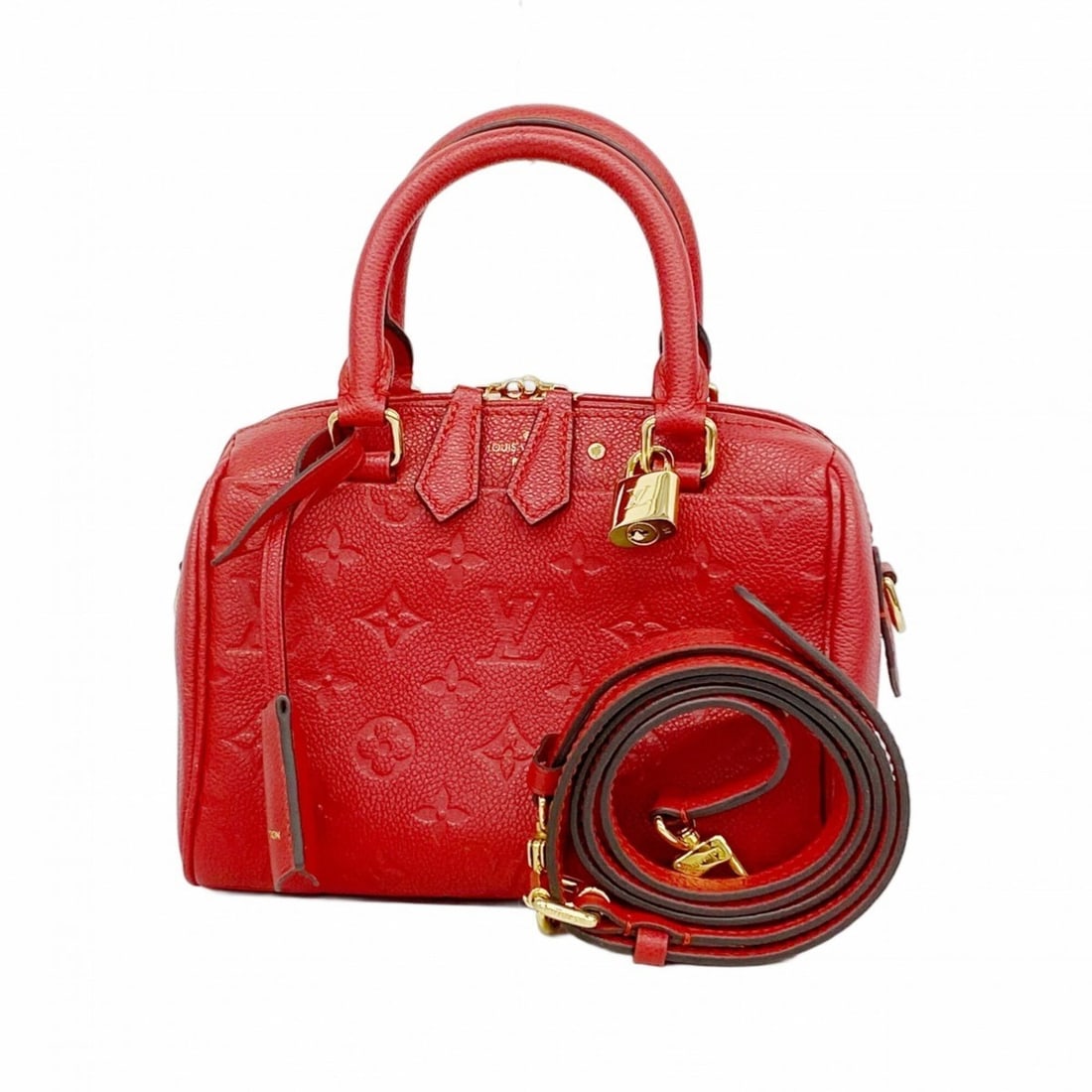 Louis Vuitton Monogram Empreinte Speedy Bandoulière 20 Handbag M42395 Cerise 2-way bag for women: --- Catalog ---Category: SizeSize (HxWxD): 16cm x 20cm x 11cm / 6.29'' x 7.87'' x 4.33''Category: DesignType: HandbagColor: CeriseGender: WomenCategory: GeneralMPN: M42395Brand: Louis Vuitton--- Item 