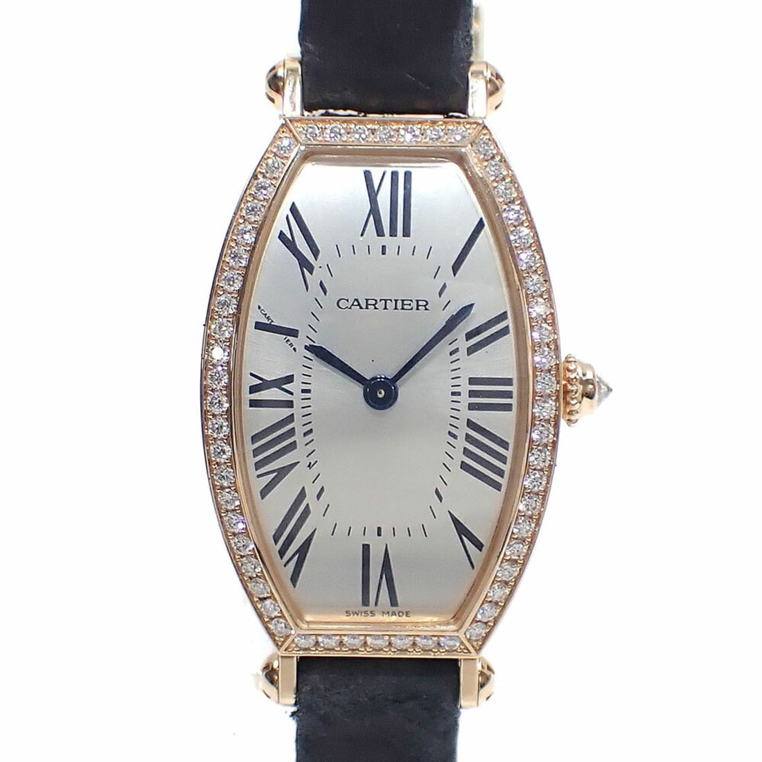 Cartier Tonneau Ladies' Watch, Manual Winding, 18K Pink Gold, Diamonds, WE400331 (1 of 12)