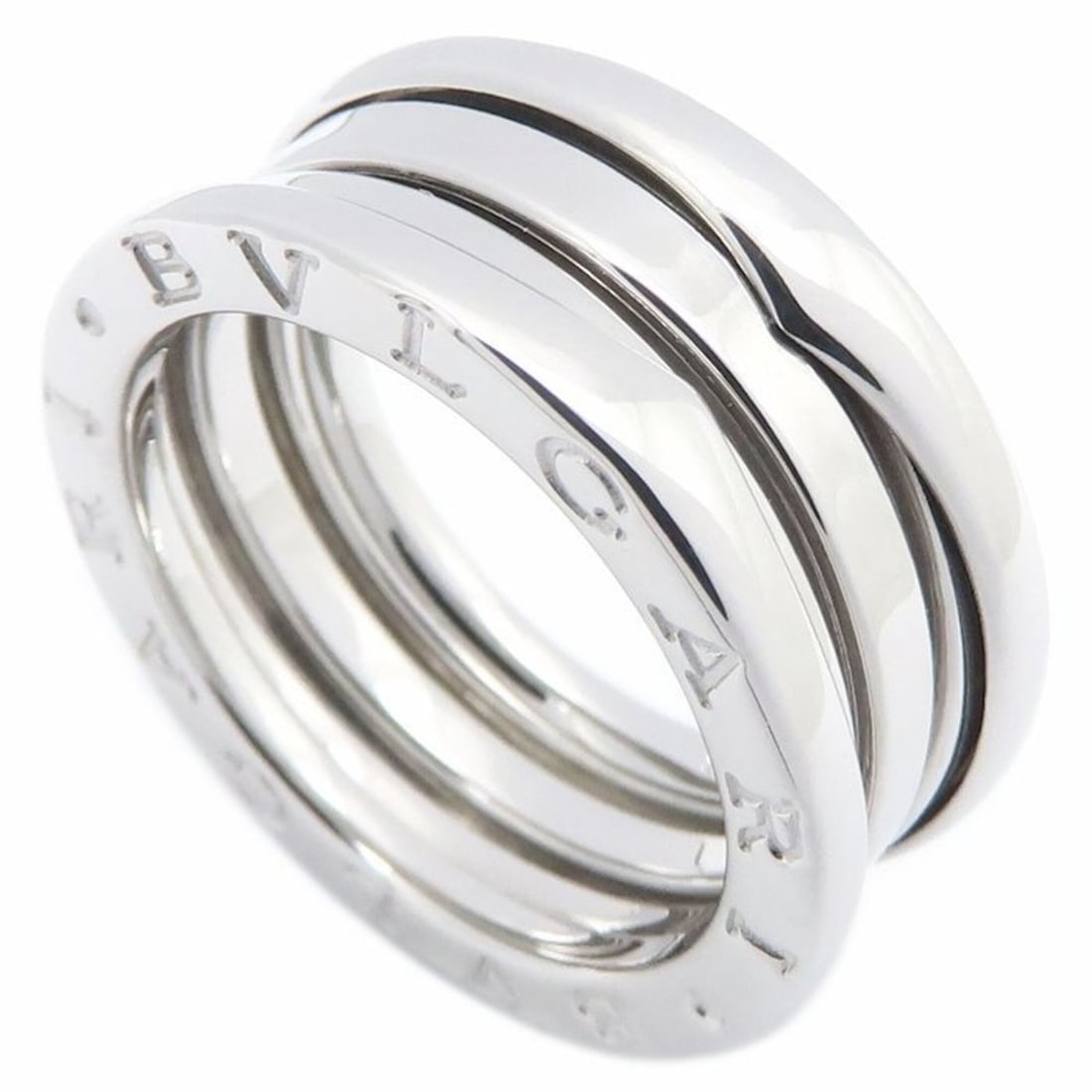 BVLGARI B.zero1 Ring, 3-band, Size S, #52, 18K White Gold, Women's, Item Number 295474: --- Catalog ---Category: SizeWidth: 8.8mm / 0.35''Weight: 8.8g / 0.31oz.JP Size: 11US Size: 6Category: DesignType: Band ringGender: WomenMaterial: White gold (18K)Category: GeneralLine: B.zero1Brand: 