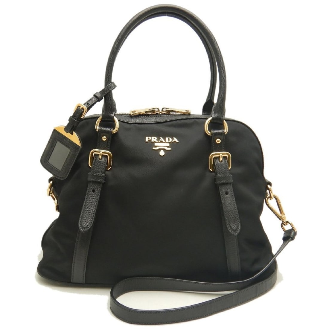 PRADA 1BB013 2-Way Handbag Tessuto x Saffiano Leather NERO Women's 253790: --- Catalog ---Category: SizeSize (HxWxD): 24cm x 33cm x 14cm / 9.44'' x 12.99'' x 5.51''Strap Length: 110cm - 120cm / 43.3'' - 47.24''Category: DesignType: HandbagColor: NeroGender: WomenMaterial: Ny