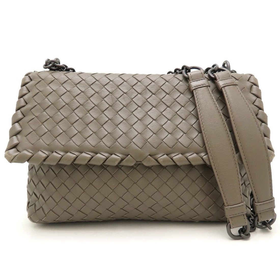 BOTTEGA VENETA Bottega Veneta Chain Shoulder Bag Olympia Intrecciato Leather Brown Women's 353258: --- Catalog ---Category: SizeSize (HxWxD): 17cm x 24cm x 9cm / 6.69'' x 9.44'' x 3.54''Strap Length: 72cm - 123cm / 28.34'' - 48.42''Category: DesignType: Shoulder bagColor: BrownGender: WomenClosure: