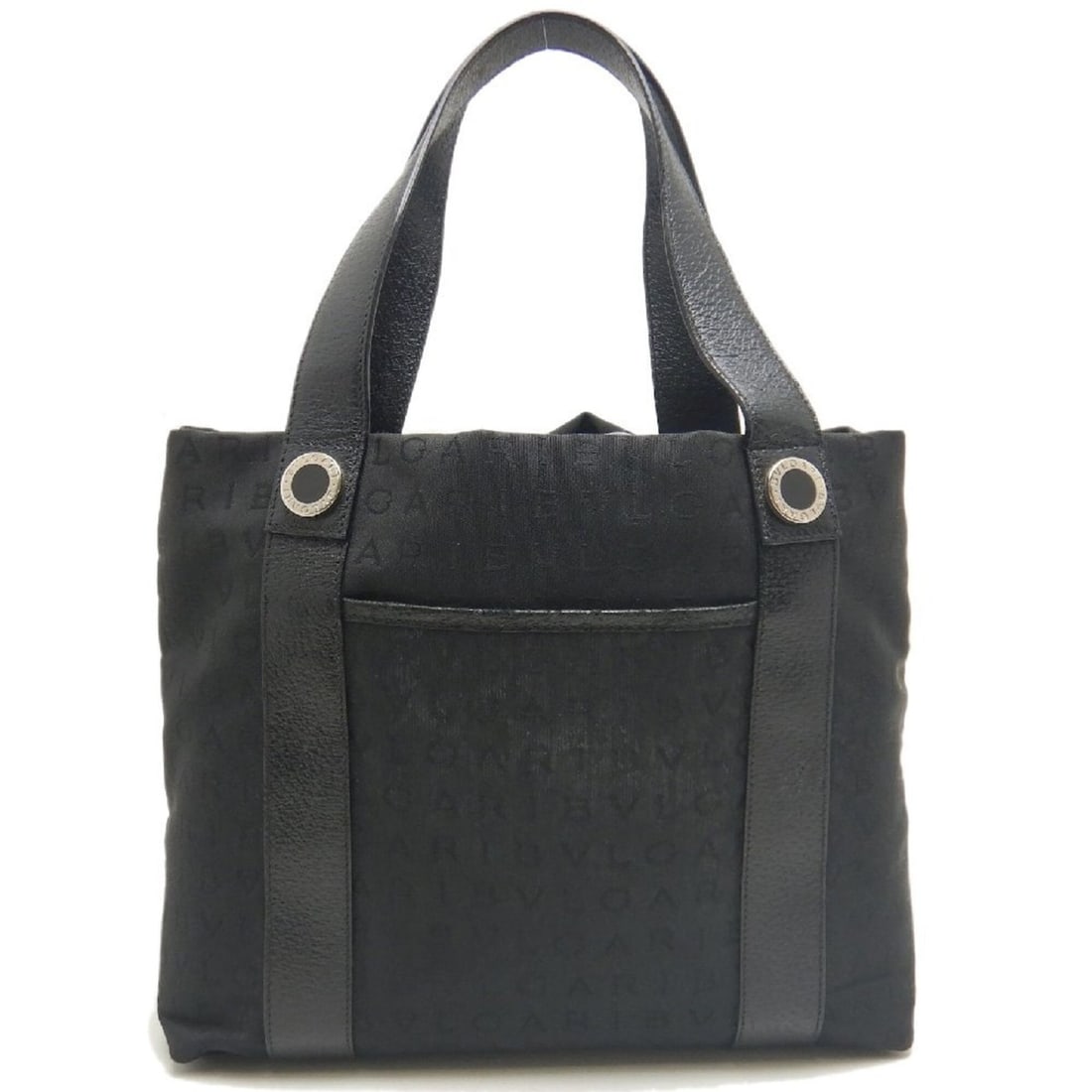 BVLGARI Logomania Handbag, Canvas x Leather, Black, Women's, 253781: --- Catalog ---Category: SizeSize (HxWxD): 23cm x 27cm x 11cm / 9.05'' x 10.62'' x 4.33''Category: DesignType: HandbagColor: BlackGender: WomenClosure: OpenMaterial: Canvas , Leather Hardware Color: S