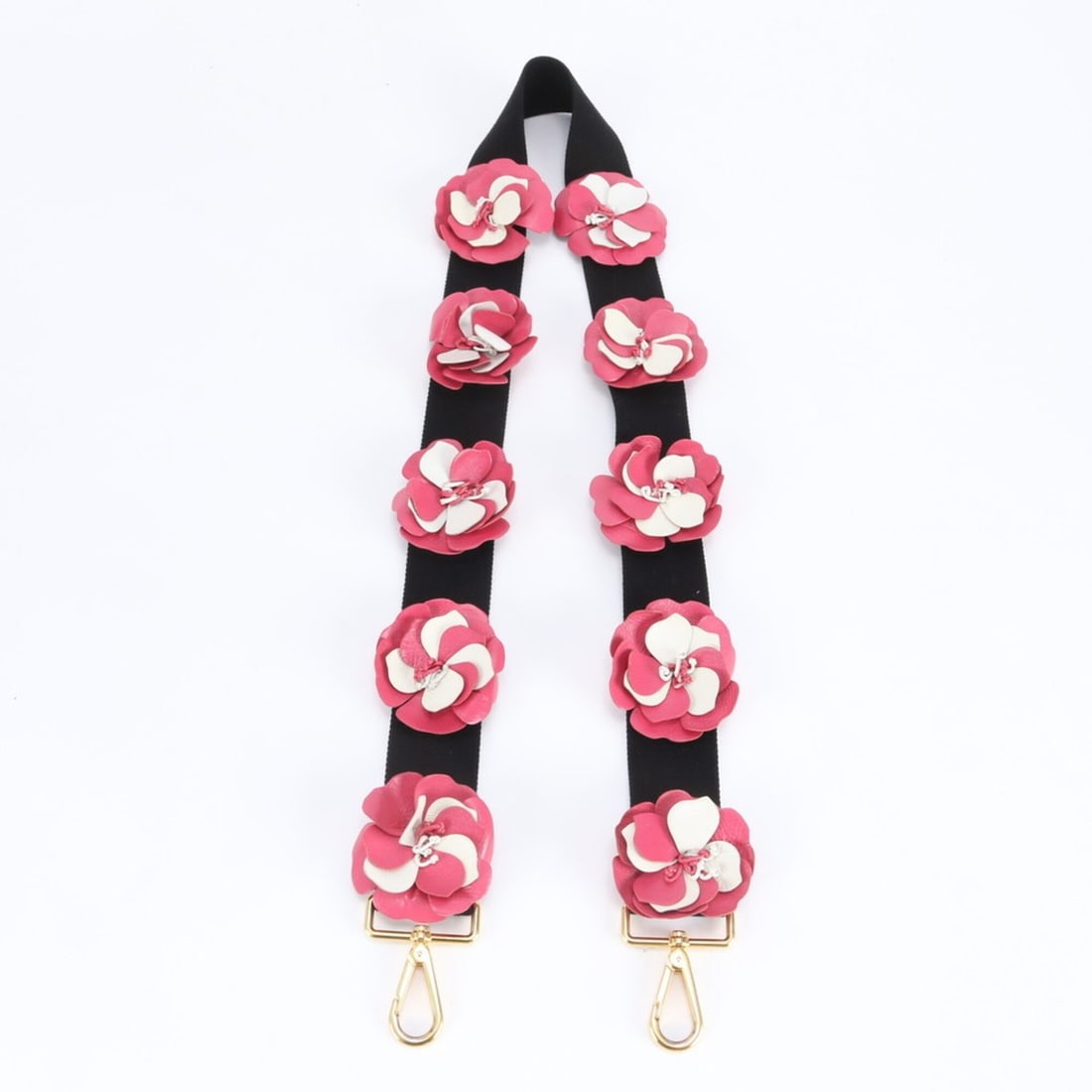 Prada Flower Motif Leather Shoulder Strap, Crossbody Accessory for Handbags, Women's: --- Catalog ---Category: SizeHandle/Strap Length: 106cm / 41.73''Category: DesignType: StrapColor: Black, PinkGender: WomenMaterial: LeatherCategory: GeneralBrand: Prada--- Item List ---Section: Condi