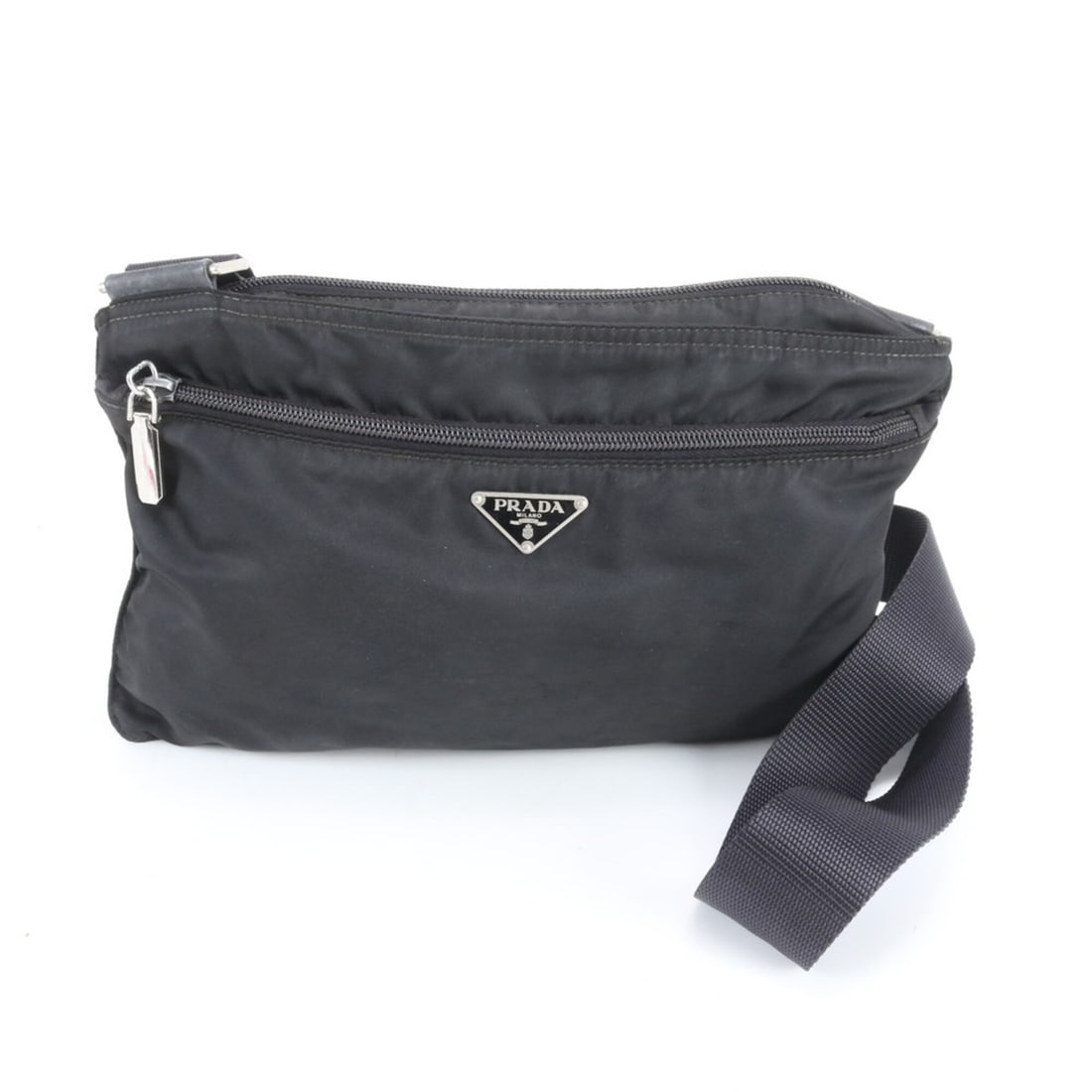 Prada Tessuto Nylon Triangle Logo Leather Shoulder Bag, Crossbody Messenger Tote Bag - Men's: --- Catalog ---Category: SizeSize (HxWxD): 18cm x 30cm x 3cm / 7.08'' x 11.81'' x 1.18''Category: DesignType: Shoulder bag, Tote bagColor: BlackGender: MenMaterial: Nylon , Leather Category: GeneralBr