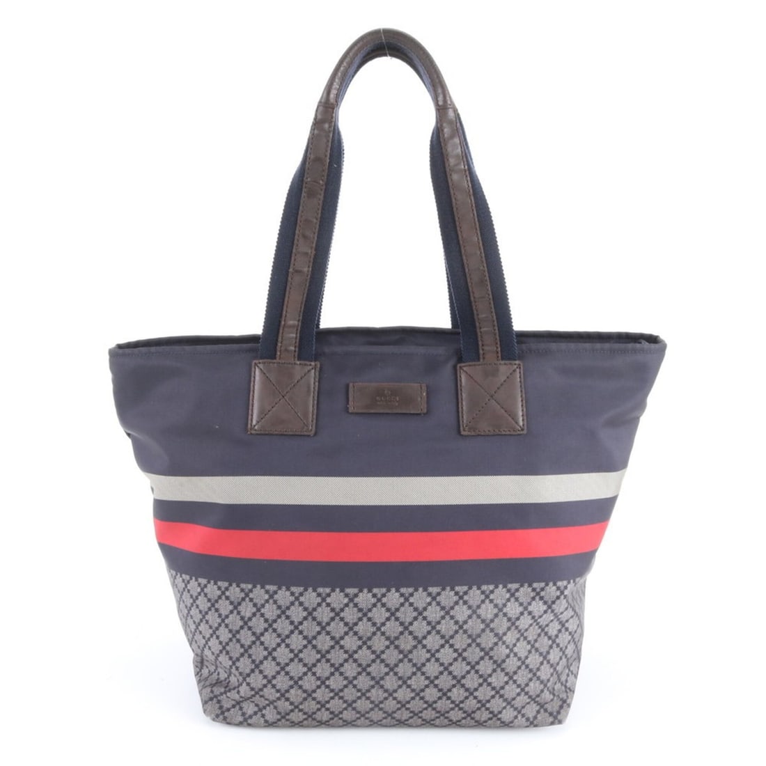 Gucci Diamante 267922 Leather Tote Bag, Handbag, Shoulder Navy Blue, Women's: --- Catalog ---Category: SizeSize (HxWxD): 30cm x 28cm x 22cm / 11.81'' x 11.02'' x 8.66''Category: DesignType: Handbag, Tote bagColor: Brown, NavyGender: WomenMaterial: Leather , Nylon Category: Gene