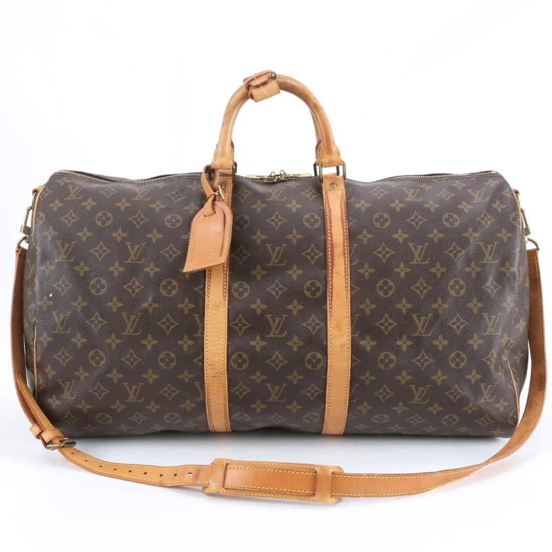Louis Vuitton Monogram Keepall Bandoulière 55 M41414 2-Way Boston Handbag Crossbody Shoulder Bag: --- Catalog ---Category: SizeSize (HxWxD): 33cm x 55cm x 25cm / 12.99'' x 21.65'' x 9.84''Category: DesignType: HandbagColor: BrownGender: MenMaterial: Leather , Coated canvas Category: GeneralMPN: M4
