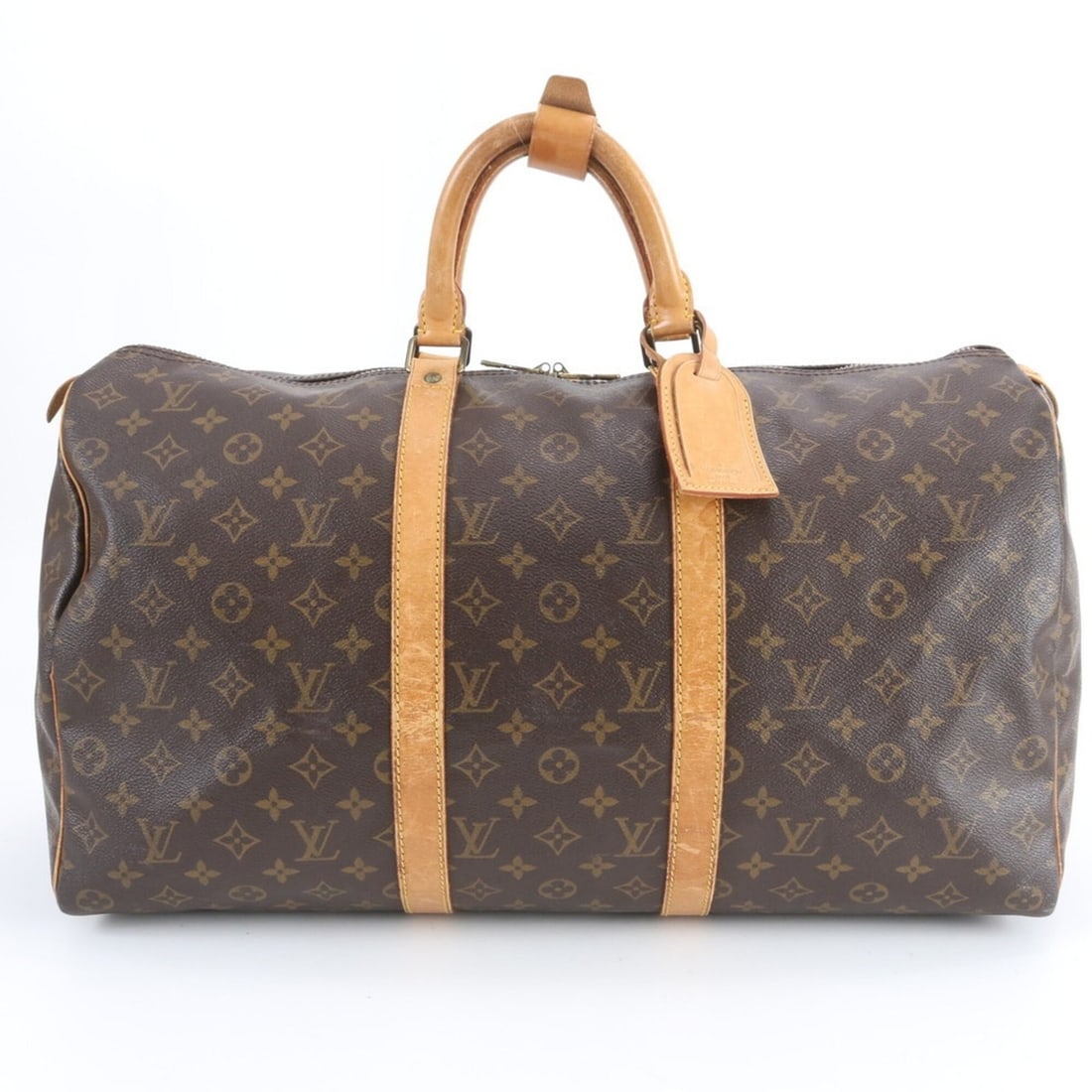 Louis Vuitton Monogram Keepall 50 M41426 Leather Boston Handbag Tote Bag Carry-on for Men: --- Catalog ---Category: SizeSize (HxWxD): 27cm x 50cm x 22cm / 10.62'' x 19.68'' x 8.66''Category: DesignType: Handbag, Tote bagColor: BrownGender: MenMaterial: Leather , Coated canvas Category: Gene