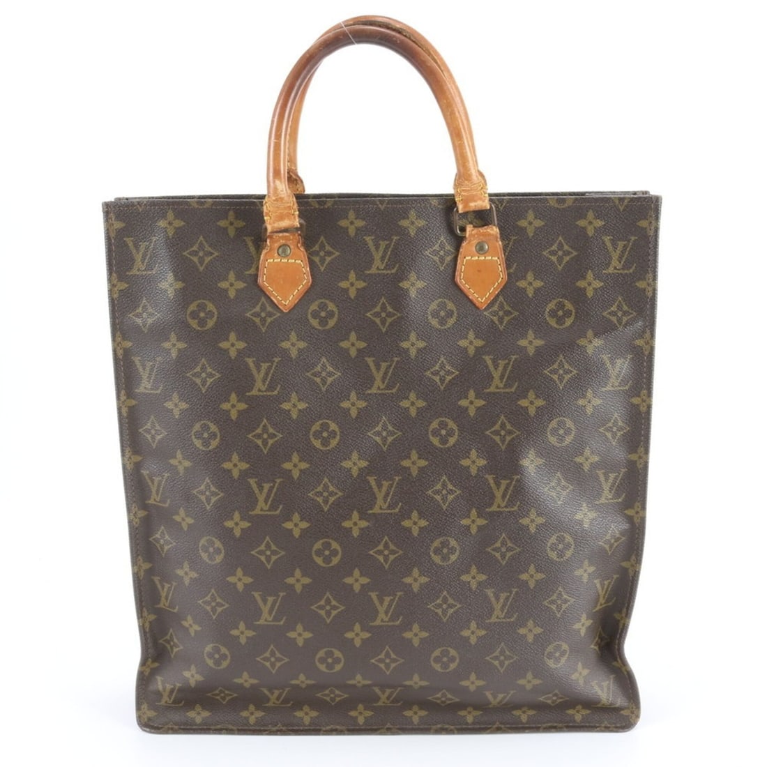 Louis Vuitton Monogram Sac Plat M51140 Leather Tote Bag, Handbag, Shoulder Men's: --- Catalog ---Category: SizeSize (HxWxD): 38cm x 36cm x 9cm / 14.96'' x 14.17'' x 3.54''Category: DesignType: Handbag, Tote bagColor: BrownGender: MenMaterial: Leather , Coated canvas Category: Gener