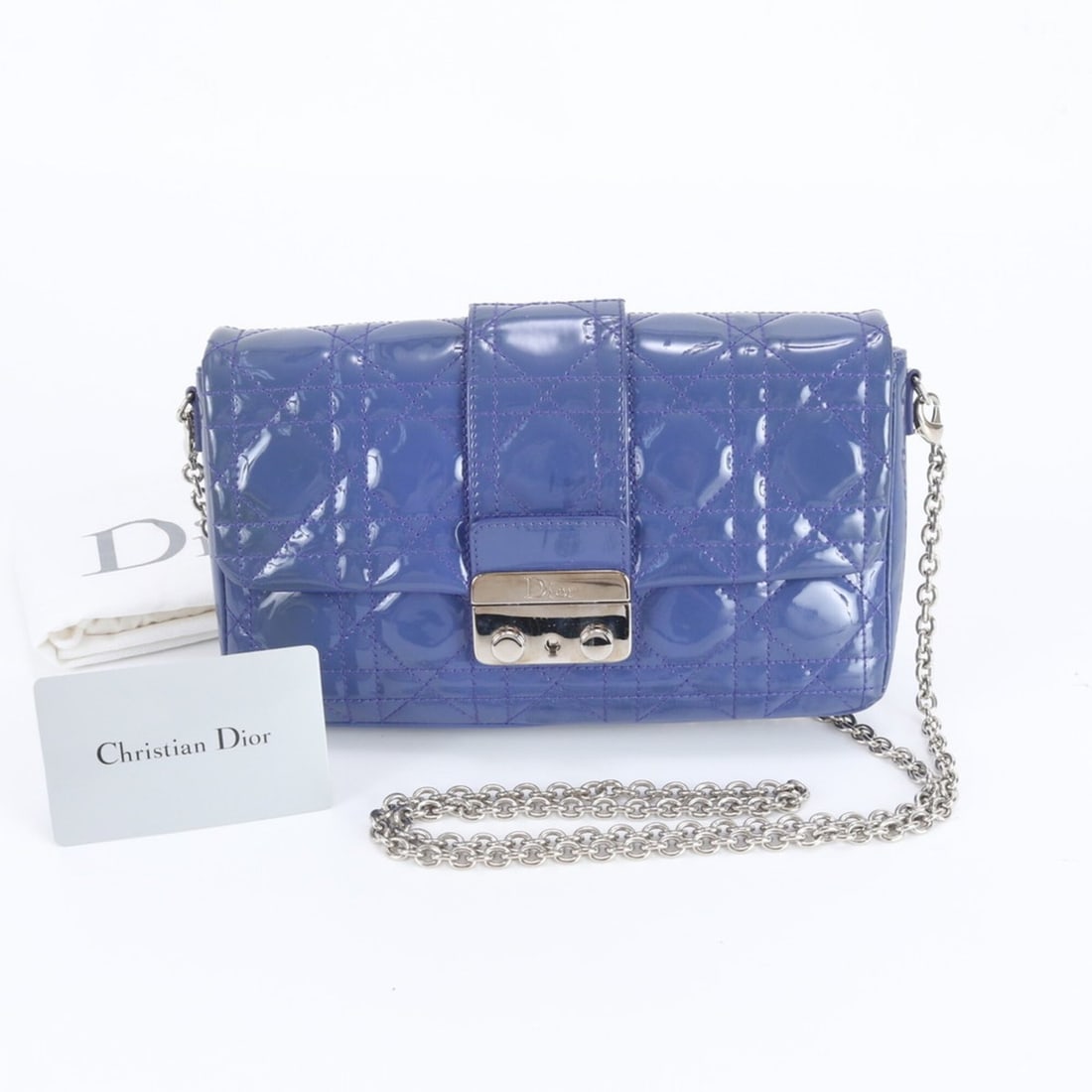 Christian Dior New Rock Cannage Leather Shoulder Bag (Crossbody) for Women, with Guarantee Card: --- Catalog ---Category: SizeSize (HxWxD): 13cm x 22cm x 3cm / 5.11'' x 8.66'' x 1.18''Category: DesignType: Shoulder bagColor: BlueGender: WomenMaterial: Leather Category: GeneralBrand: Christian Dio