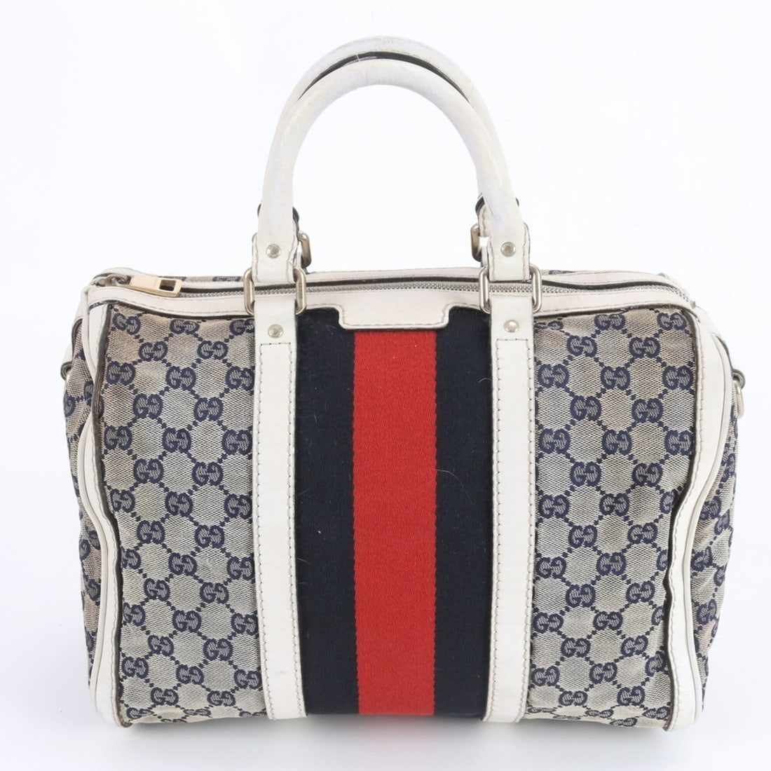 Gucci GG Canvas Sherry Line 247203 Leather Handbag Tote Bag - Brand Women's: --- Catalog ---Category: SizeSize (HxWxD): 23cm x 30cm x 17cm / 9.05'' x 11.81'' x 6.69''Category: DesignType: Handbag, Tote bagColor: Ivory, NavyGender: WomenMaterial: Leather , Canvas Category: Gene
