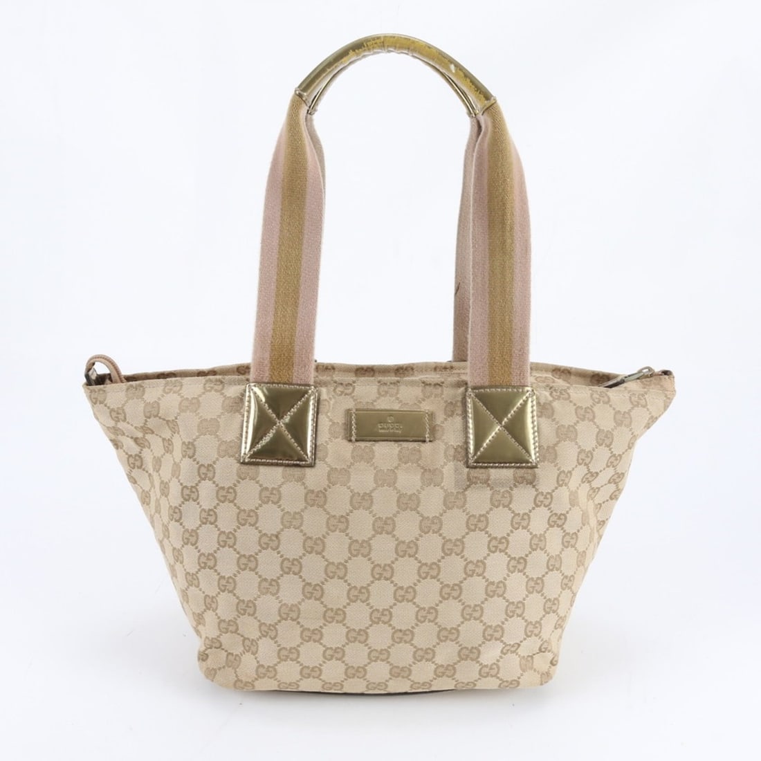 Gucci GG Canvas 131230 Leather Tote Bag, Handbag, Shoulder Beige, Women's: --- Catalog ---Category: SizeSize (HxWxD): 22cm x 24cm x 18cm / 8.66'' x 9.44'' x 7.08''Category: DesignType: Handbag, Tote bagColor: Beige, BrownGender: WomenMaterial: Leather , Canvas Category: Gene