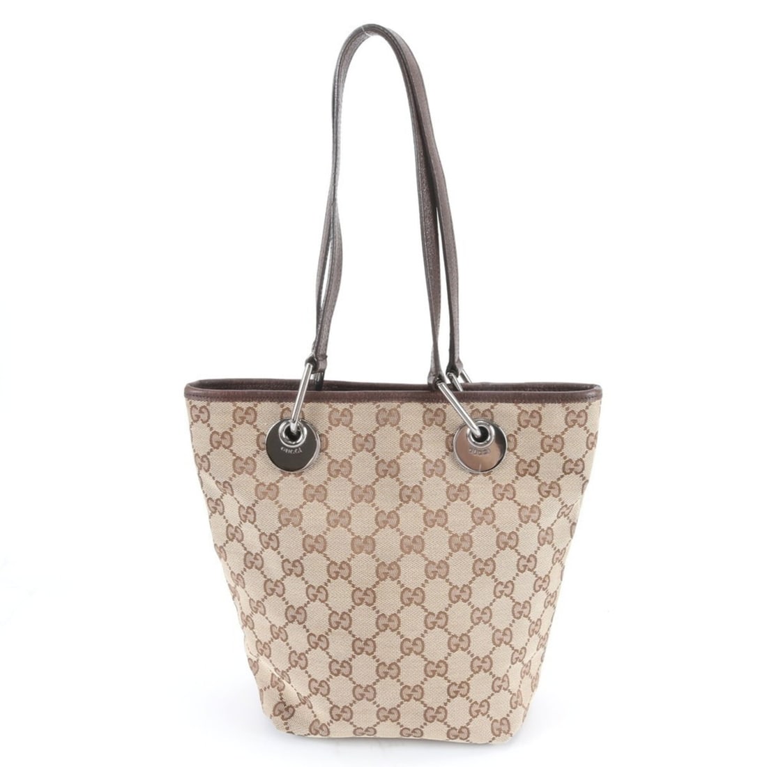 Gucci GG Canvas 120840 Leather Tote Bag, Handbag, Shoulder Brown, Women's: --- Catalog ---Category: SizeSize (HxWxD): 25cm x 19cm x 12cm / 9.84'' x 7.48'' x 4.72''Category: DesignType: Handbag, Tote bagColor: BrownGender: WomenMaterial: Leather , Canvas Category: GeneralMPN: