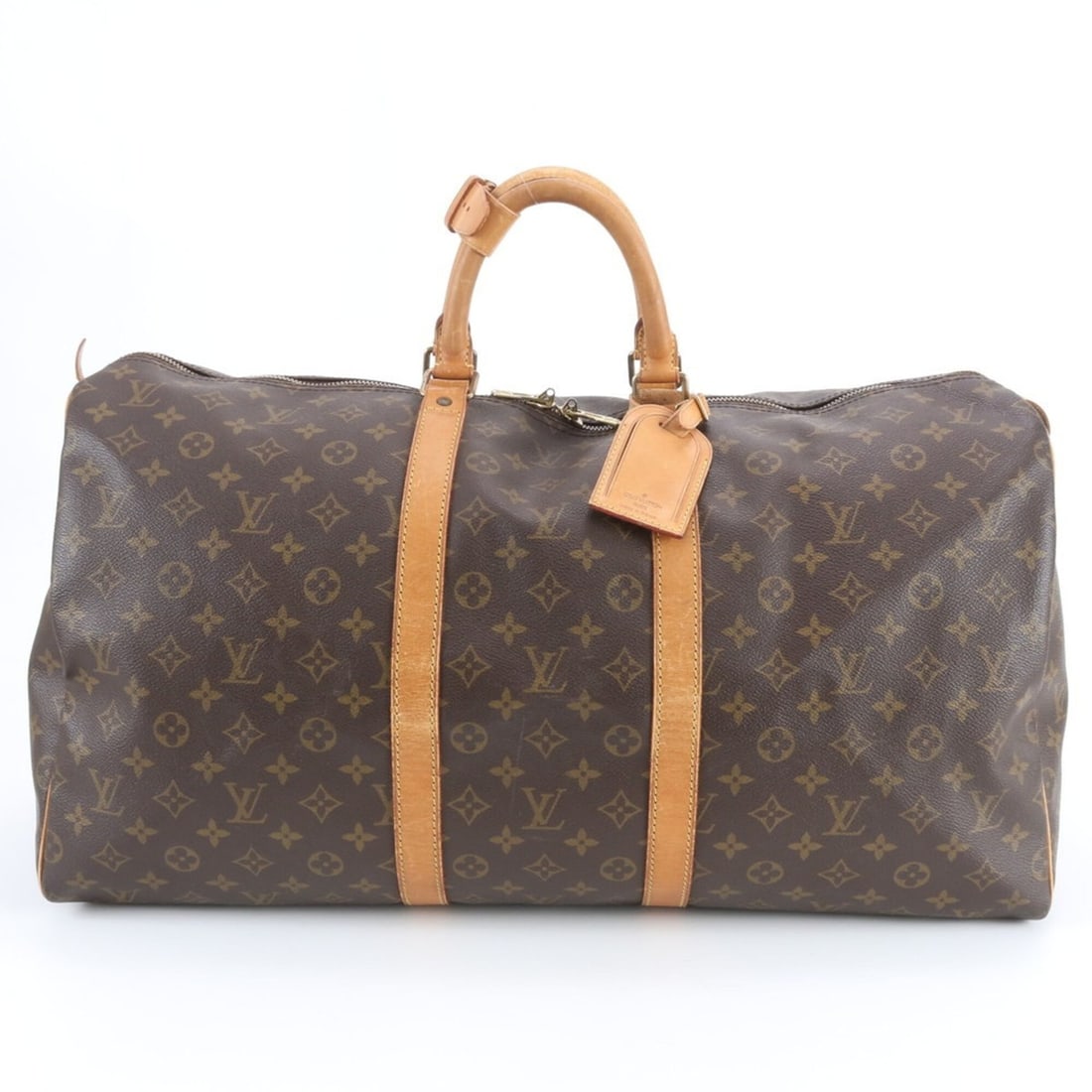 Louis Vuitton Monogram Keepall 55 M41424 Leather Boston Handbag Tote Bag Carry-on for Men: --- Catalog ---Category: SizeSize (HxWxD): 27cm x 55cm x 26cm / 10.62'' x 21.65'' x 10.23''Category: DesignType: Handbag, Tote bagColor: BrownGender: MenMaterial: Leather , Coated canvas Category: Gen