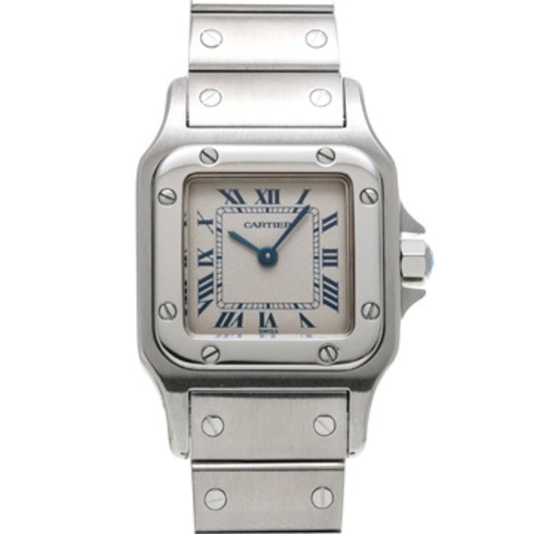 Cartier Santos Galbee SM W20017D6 White Women's Quartz Watch (Pre-owned) - Ginzo: --- Catalog ---Category: SizeWrist Size: 16.5cm / 6.49''Case Diameter: 24mm / 0.94''Category: DesignType: WristwatchGender: WomenColor (Dial): WhiteMaterial (Band): Stainless steelMaterial (Case): Sta
