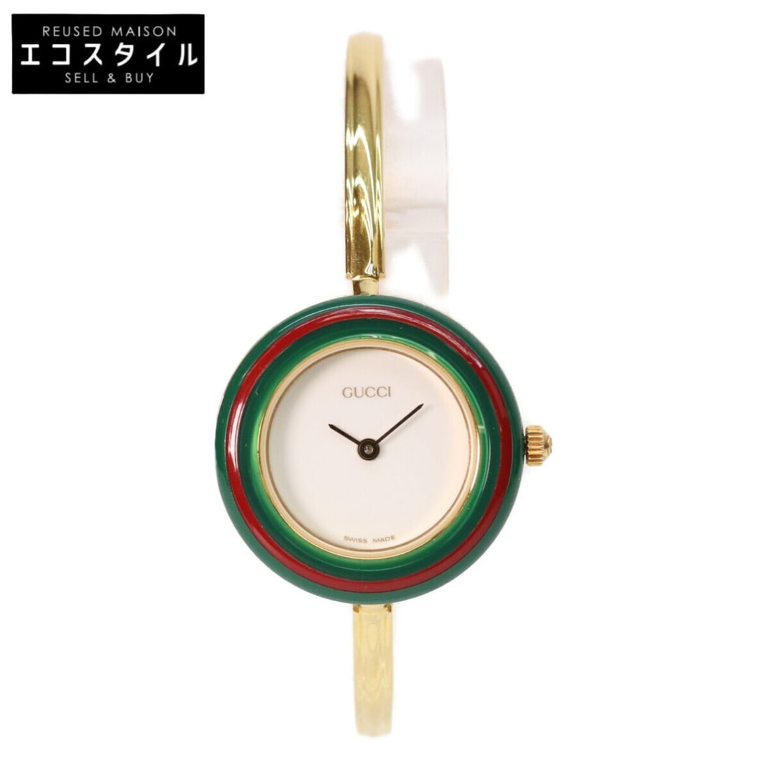 GUCCI 1100L 11 12.2 Change Bezel Bangle Watch, Medium Size, Quartz, Gold, White Dial, Women's Watch: --- Catalog ---Category: SizeWrist Size: 16.5cm / 6.49''Case Diameter: 25mm / 0.98''Category: DesignType: WristwatchGender: WomenColor (Dial): WhiteMaterial (Case): Gold platedCategory: GeneralBrand: 