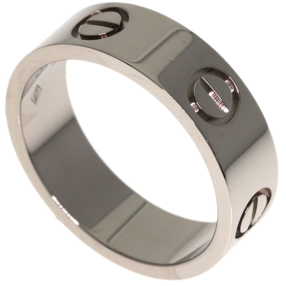 Cartier Love Ring #51, 18K White Gold, Women's Ring, CARTIER: --- Catalog ---Category: SizeJP Size: 11US Size: 6Category: DesignType: Band ringGender: WomenMaterial: White gold (18K)Category: GeneralBrand: Cartier--- Item List ---Section: ConditionRanking: Rank 