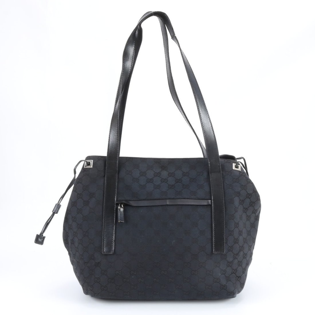 Gucci GG Canvas 019 0493 Leather Tote Bag, Handbag, Shoulder Black, Women's: --- Catalog ---Category: SizeSize (HxWxD): 30cm x 35cm x 23cm / 11.81'' x 13.77'' x 9.05''Category: DesignType: Handbag, Tote bagColor: Black, NavyGender: WomenMaterial: Leather , Canvas Category: Gen